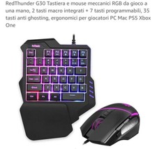 mouse e tastiera 1 mano RGB REDTHUNDER