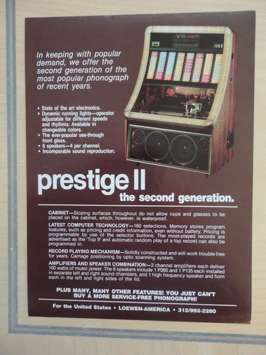 Volantino jukebox prestige - jukebox,