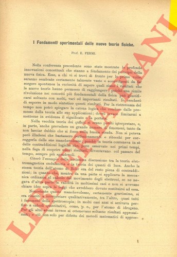 Fermi enrico i fondamenti - -,