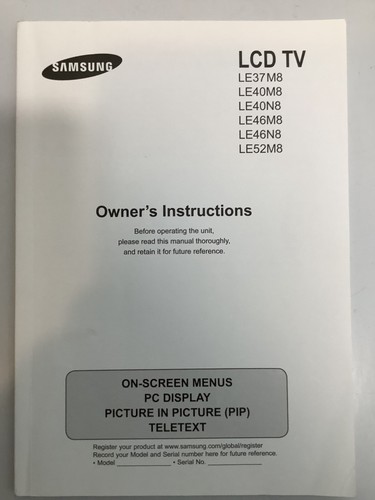 Samsung lcd le37m8 - tv,