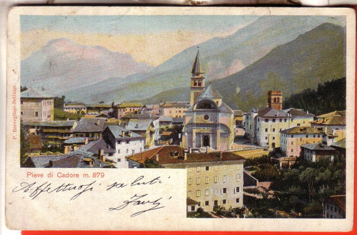 Cartolina pieve cadore - pieve,