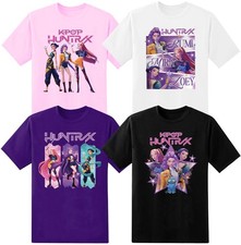 T-shirt stampata Kpop Demon Hunters Huntrix Huntr/X bambini anime regalo di Natale
