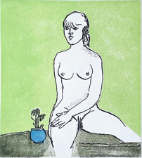 Franco GENTILINI "Nudo" Anni '80 acquaforte /tinta originale firmata