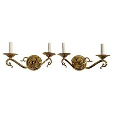 Applique in ottone stile vittoriano inglese, una coppia