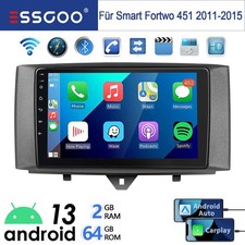 9" Android 14 Carplay 2+64G per Smart Fortwo 451 11-15 autoradio GPS Nav BT WIFI