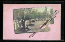 Cartolina Buenos Aires, Palermo, El Lago 1909 