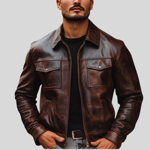 Giacca uomo marrone varcity - marrone,