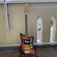 Chitarra elettrica vintage giapponese bizzarra Sunburst MIJ corpo piccolo custodia morbida solida