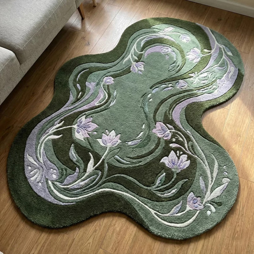 Stravagante tappeto boho verde - tappeto,