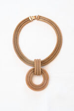 Collana Dorata Oro 14 KT Donna "Africa" Multi-Catena Lusso Statement Versatile