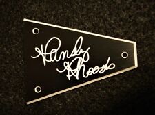 Randy Rhoads Autografo Inciso Jackson Guitar Truss Rod Cover - Nero/Bianco