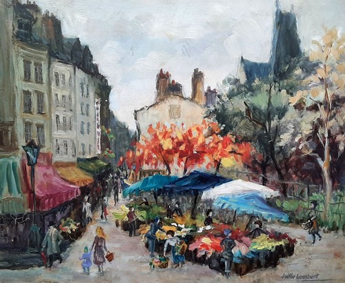 Tableau scène marché - tableau,