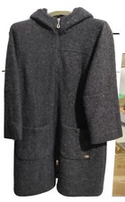 Giacca Cappotto Donna Vintage In Lana Tg 44, Con Cappuccio, Usato...