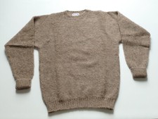 J. Press Shaggy Dog Crewneck Sweater Brushed Shetland Wool Tan Beige Size Small