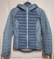 Piumino Decathlon Quechua X-Light donna taglia XS UK 8 imbottito trapuntato con cappuccio