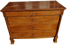 CASSETTONE CASSETTIERA  CANTERANO comò IMPERO NOCE  1810 RESTAURATO H101L 127P59