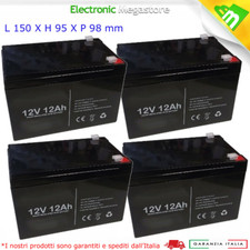 KIT 04 BATTERIA A PIOMBO 12V 12AH RICARICABILE PER BICICLETTA ELETTRICA 48V