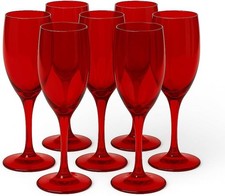 Set 6 Flute in Vetro Rosso 165