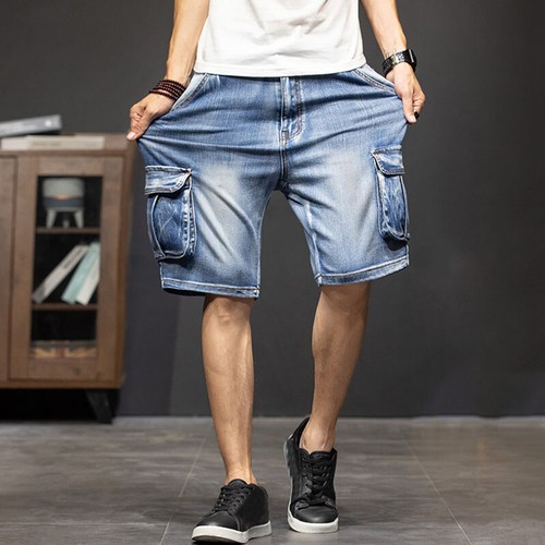 Pantaloncini cargo uomo denim