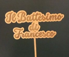 CAKE TOPPER BATTESIMO PERSONALIZZATO CON NOME