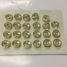 Lotto 23 Bottoni Gioiello Eleganti, Dorati con Strass, Merceria,Cappotto, Giacca