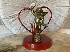 Vintage Brass Cupid & Red