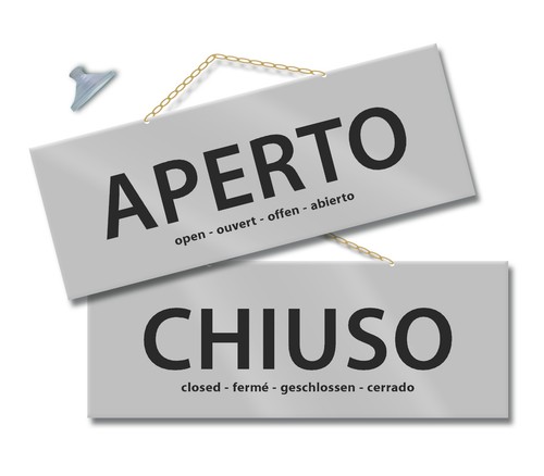 Cartello aperto chiuso - e,