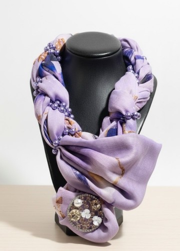 Foular con perle spilla - foular,