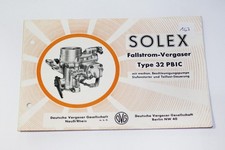 Solex 32PBIC / 32 PBIC Carburatore Manuale / Libretto / Istruzioni Porsche 356