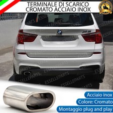 TERMINALE SCARICO CROMATO LUCIDO ACCAIO INOX BMW X3 F25 SCARICO OVALE