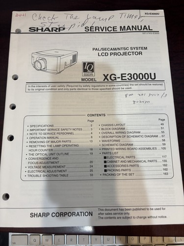 Orig sharp e3000u - xg-e3000u, xge3000u