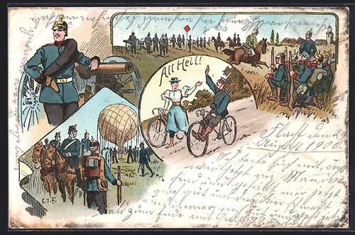 Litografia soldati con - soldati,