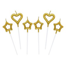 2 pcs Candeline Compleanno a Cuore 4 Pcs Particolari Candele di Compleanno a F