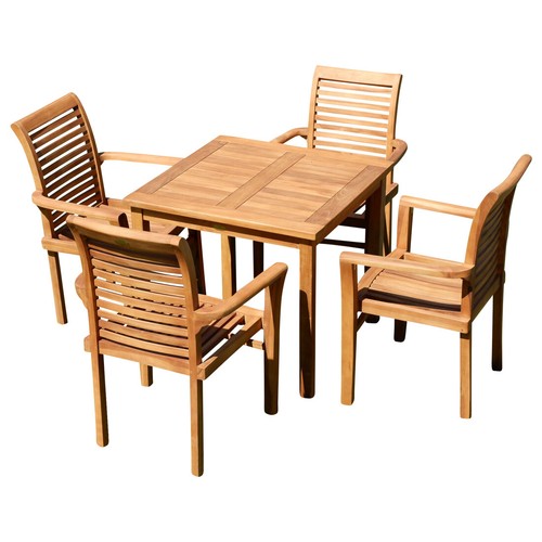 Set giardino teak 80x80 - giardino, in