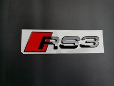 Logo Lettrage RS3 Coffre arrière noir brillant 155x38mm