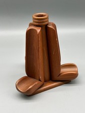 PORTA PIPE LEGNO TRE POSTI CON BUCO CENTRALE PER SCOVOLINI