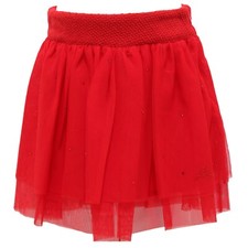 7116R gonna rossa tulle strass