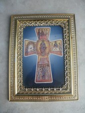 quadretto portafoto MADONNA CON FIORI cornice legno