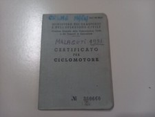 Libretto Circolazione Ciclomotore MALAGUTI GAM 26*1  1971 ORIGINALE NO Ape Vespa