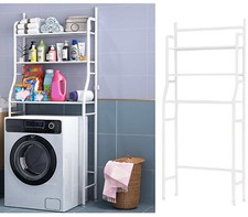 SCAFFALE SOPRA LAVATRICE 155X65X25 SALVASPAZIO PER IL BAGNO A 3 RIPIANI BIANCO