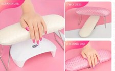 Tavolo Manicure, Poggiamani Nail Art, Richiudibile,colore Bianco