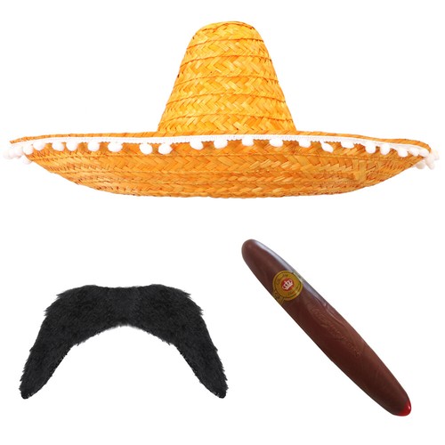 Orange mexican sombrero straw - mexican,