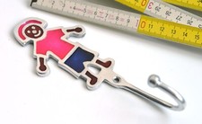 Appendino gancio attaccapanni appendiabiti in alluminio bambino blu e rosa fuxia