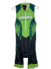 EPIX Womens Large Cycling Bib One Piece Shorts Top Padded Seat Green Black NEW
