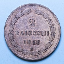 PIO IX 2 BAIOCCHI 1848 ANNO