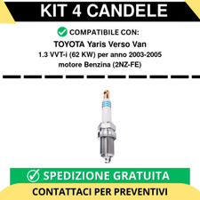 KIT 4 CANDELE per TOYOTA Yaris
