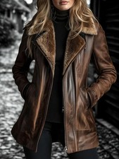 Trench coat in vera pelle di