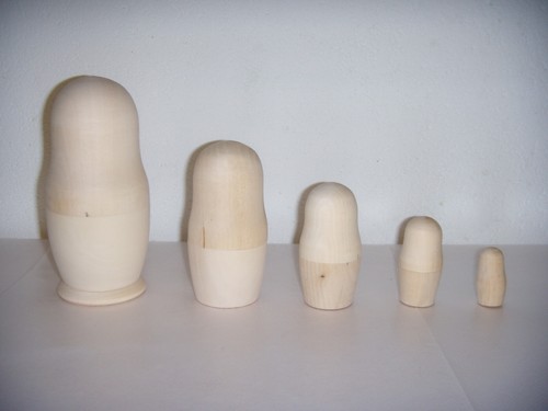 Set matrioske grezze in - grezze,