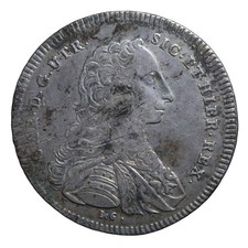 Piastra da 120 Grana 1750 IV tipo - Napoli - Carlo di Borbone - qBB/MB-BB