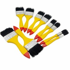 PENNELLI MANICO IN LEGNO SET 10 pz PITTURA DIPINGERE VERNICE METALLO LEGNO MURO